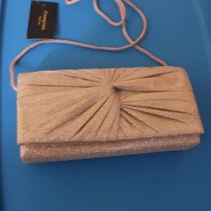 d'margeaux New York Champagne color evening bag w/ shoulder strap - Brand New !